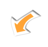 Orange arrow with white border