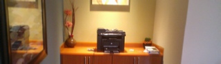 Printer on table