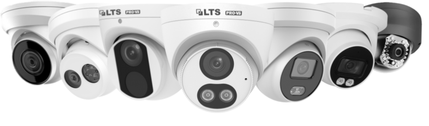 Lineup of Different Security Cameras