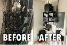 Before and after picture Cable Management