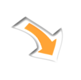 Orange arrow with white border